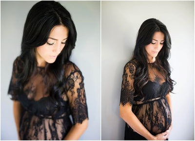 Lace Floral Maternity One Piece Dress